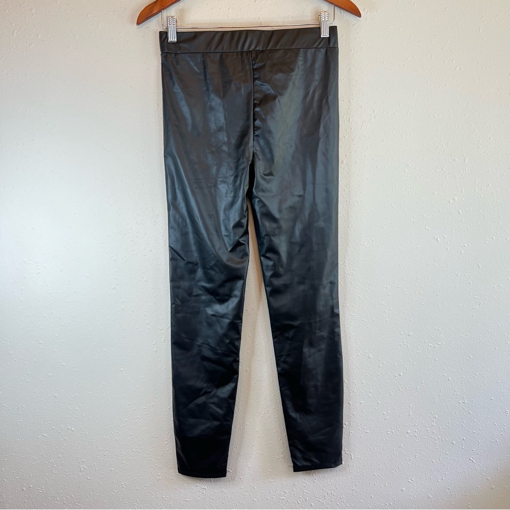 Zara Black Faux Leather Leggings - Picture 6 of 10